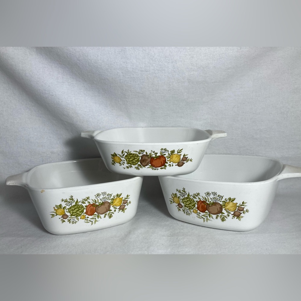 Vintage Corning Ware Spice of Life Small Casserole dishes Set of 3